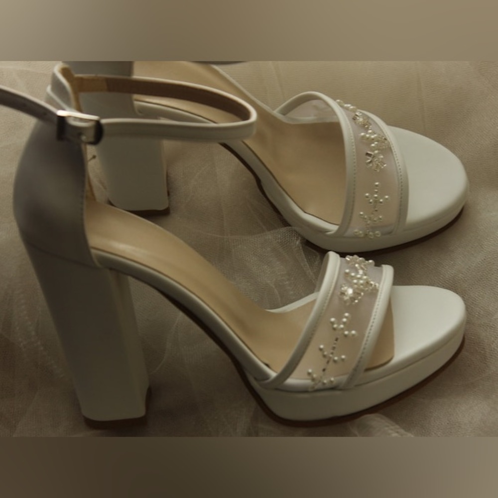 Platform, Pearl Hand-Embellished Heels *Brand New*